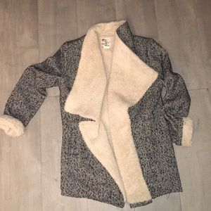 Tweed jacket with soft fleece lining